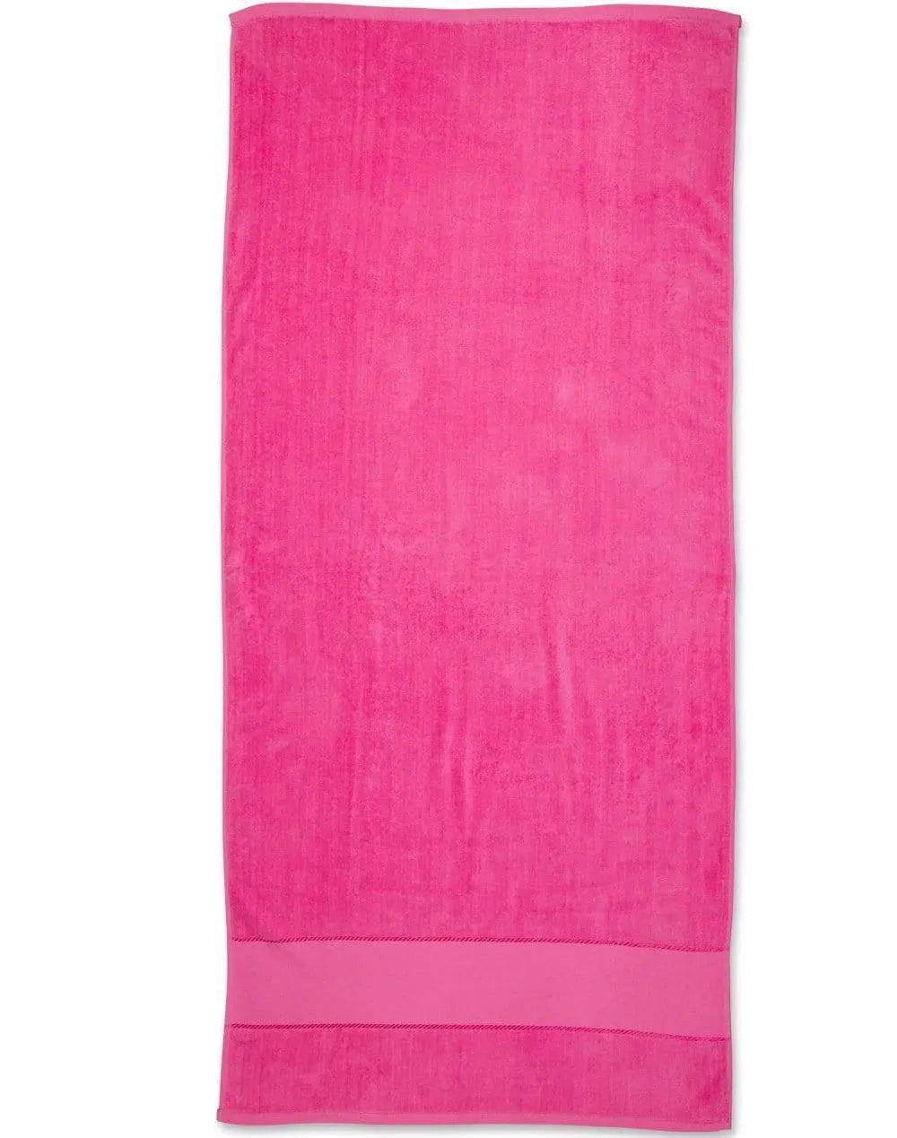 Terry Velour Beach Towel TW04A Work Wear Australian Industrial Wear 75cm x 150cm Hot pink
